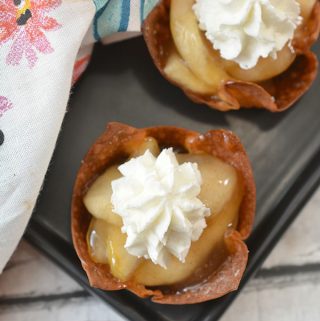 Simple dessert for rainy days mini apple pie cups made from wonton wrappers