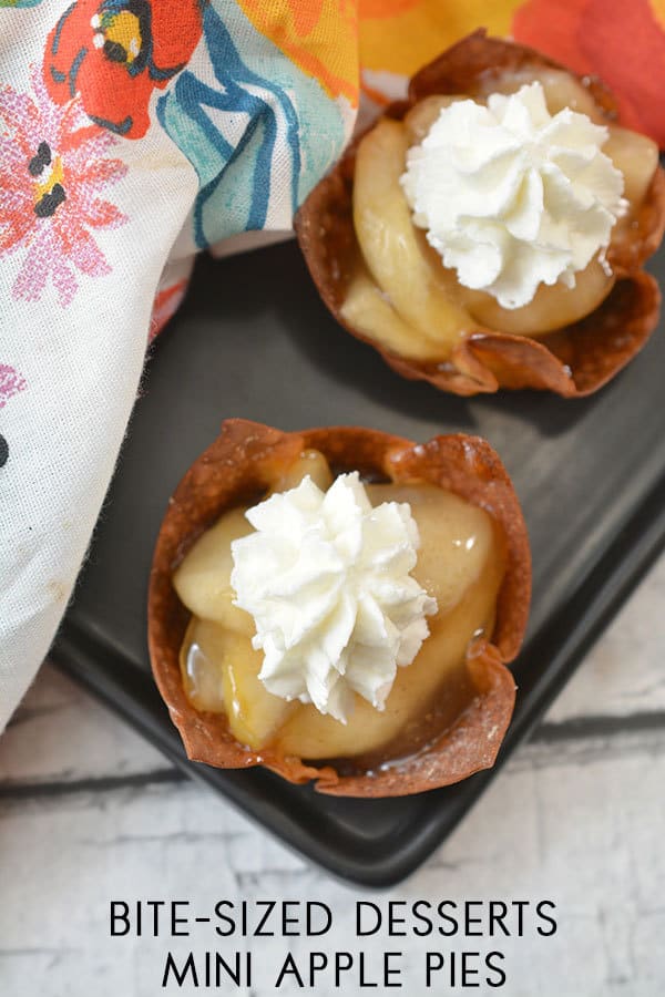 Bite-sized dessert, simple Rainy Day Recipe ideal for parties and family meals. Apple Pie Cups