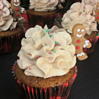 Gingerbread Men Cupcakes with Cinnamon Buttercream Icing