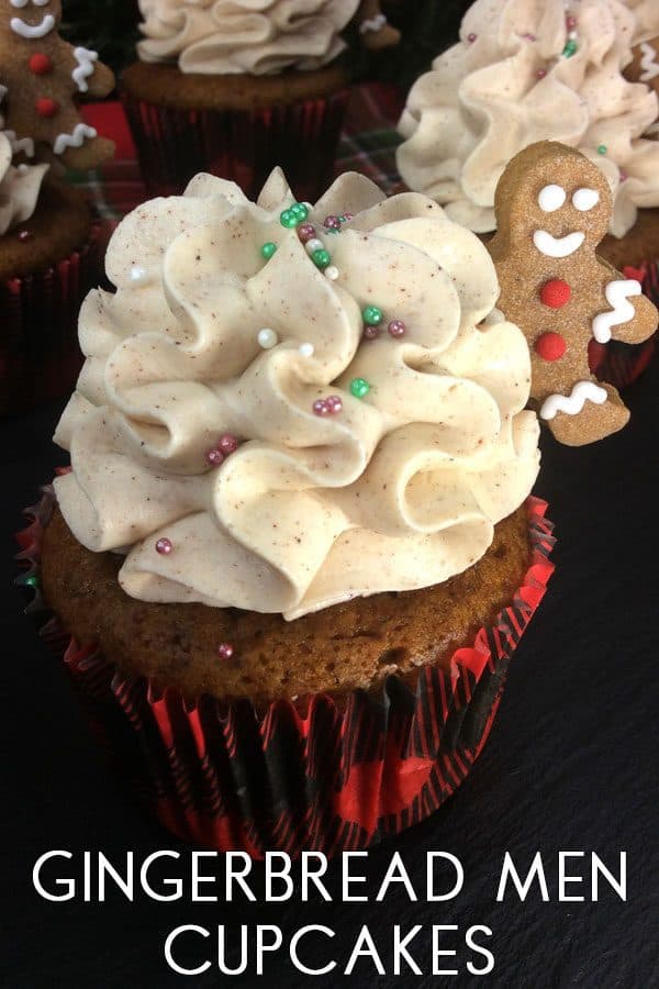 Gingerbread Men Cupcakes with a Cinnamon Buttercream Frosting perfect Christmas Party Cakes for Kids and adults alike