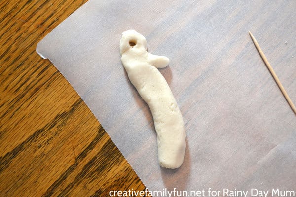 making salt dough stick men inspired by Julia Donaldsons book with kids