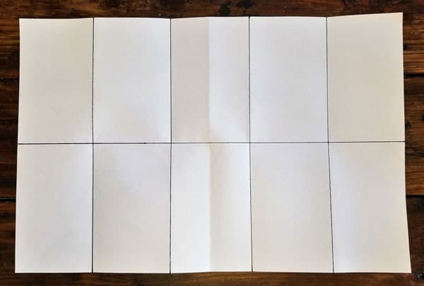 Simple homemade 10 frame for use in learning to count to 10 and number bonds to 10 activities