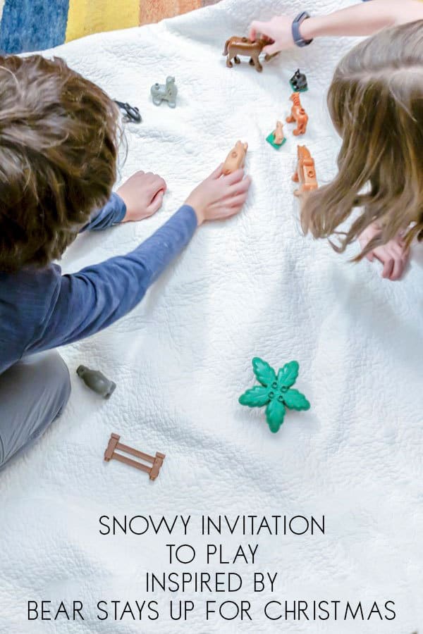 small world snowy and winter inspired by bear stays up for Christmas by Karma Wilson