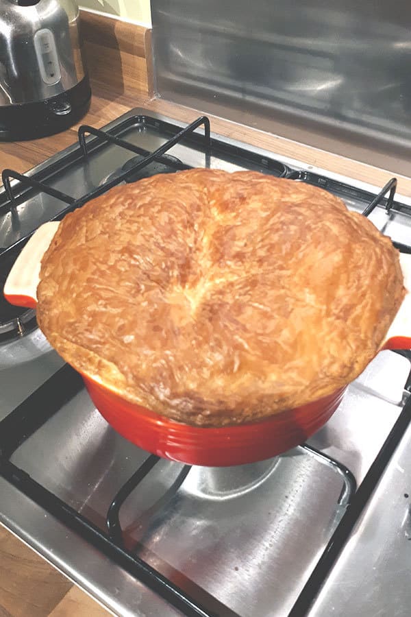 Family Chicken Pie just out of the oven