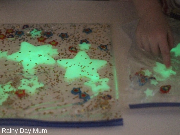 Glow in the dark sensory bag a fun space theme mess-free sensory play for toddlers and preschoolers