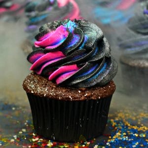 closeup for galaxy cupcakes