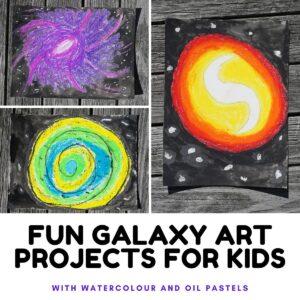 Fun Oil Pastel and Water Colour Galaxies