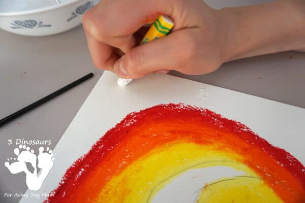 using oil pastels to create space theme art with kids