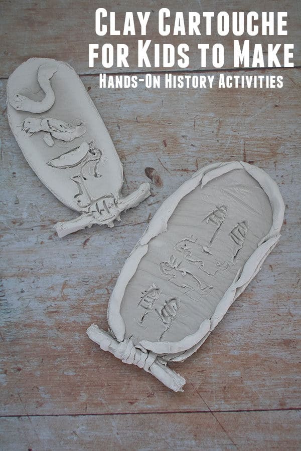 clay cartouches for kids to make hands-on history project