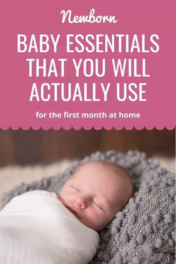 newborn baby essentials pinnable image