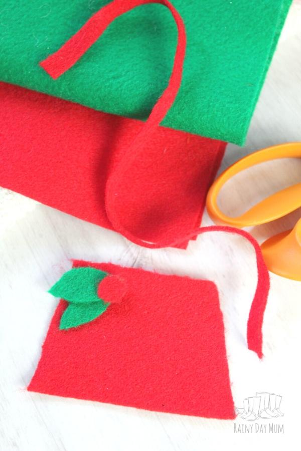 making a simple no sew felt apron with kids