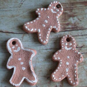 scented and coloured gingerbread men salt dough ornaments for Christmas crafts and Ornaments