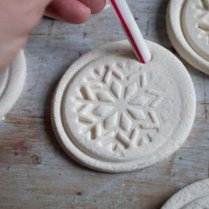Simple Stamped White Salt Dough Gift Tags