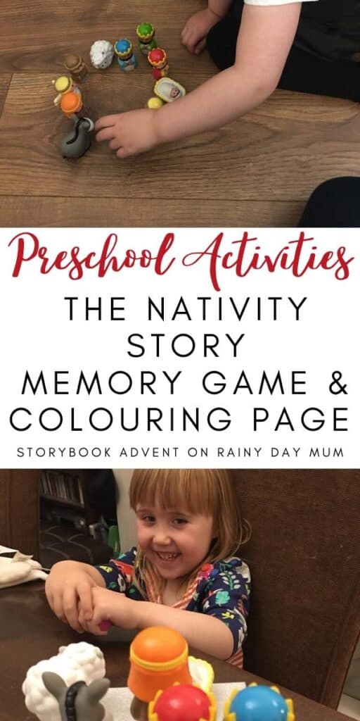 Christmas Story Preschool Activity Kims Game and Colouring page