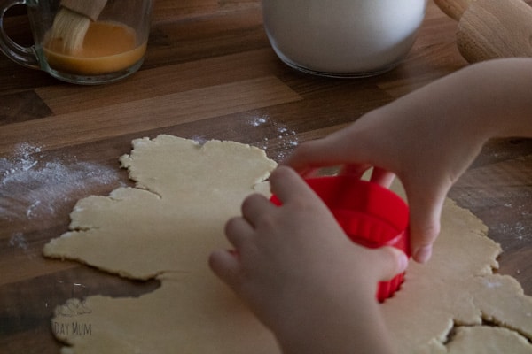 using a pastry cutter with homemade pastry