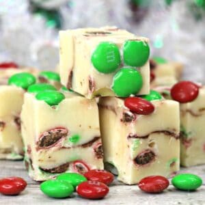 Slow Cooker White Chocolate and M&Ms fudge for kids to make