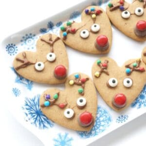 Simple Rudolph the Red Nosed Reindeer Cookies to Bake with Kids for Christmas