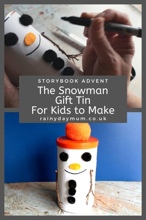 Storybook Advent Snowman Gift Tin Craft for Kids to Make