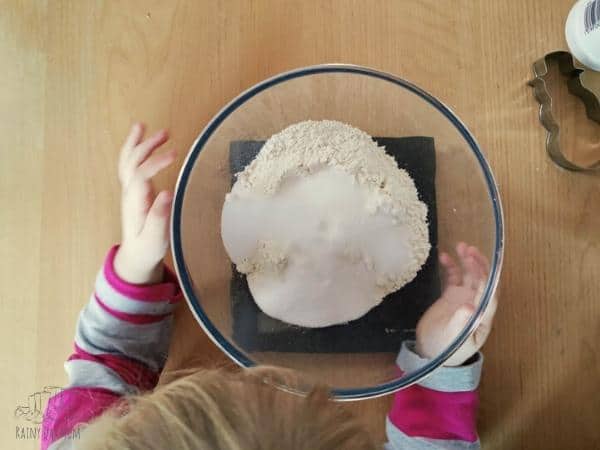 child making salt dough