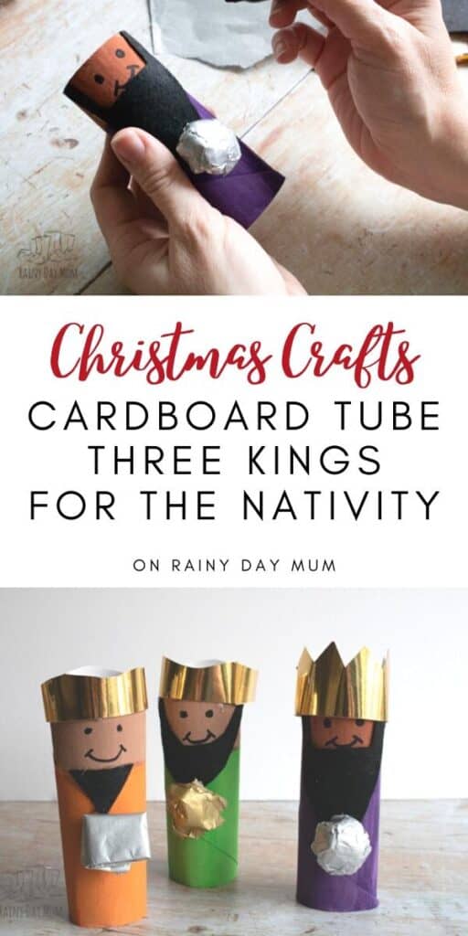 Cardboard Tube Three Wise Men Nativity Set DIY