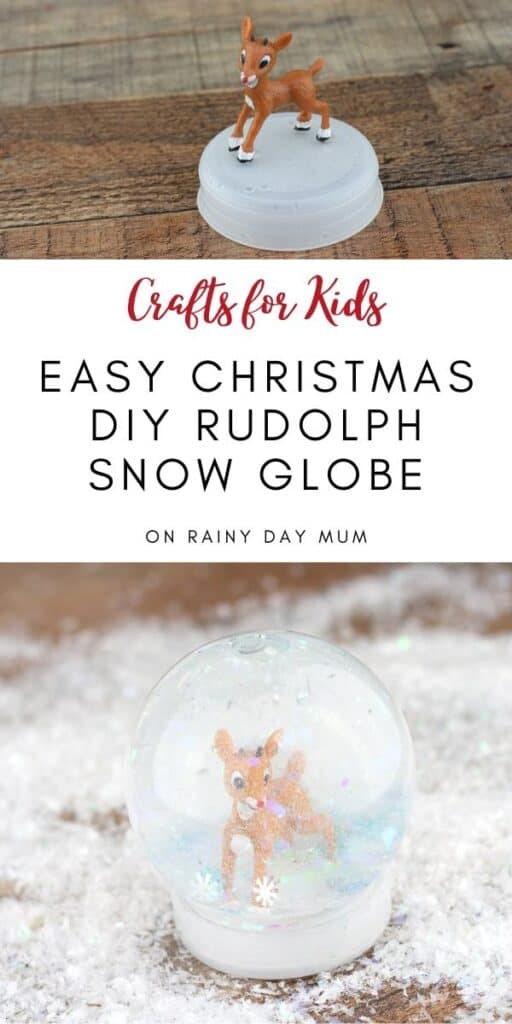 easy Christmas DIY Rudolph Snow Globe