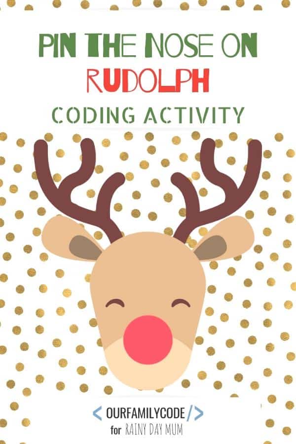 Pin the nose on rudolph coding activity for kids