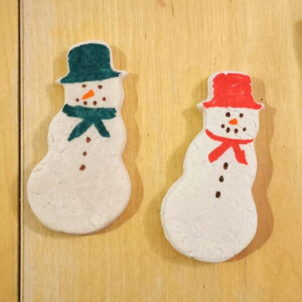 Salt Dough Snowmen Decorations to make with Kids