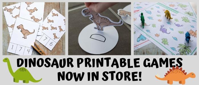 Printable Dinosaur Games and Activities Now Available in the Rainy Day Mum Store