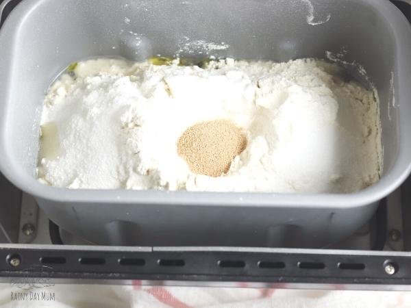 ingredients for pizza dough in the bread machine