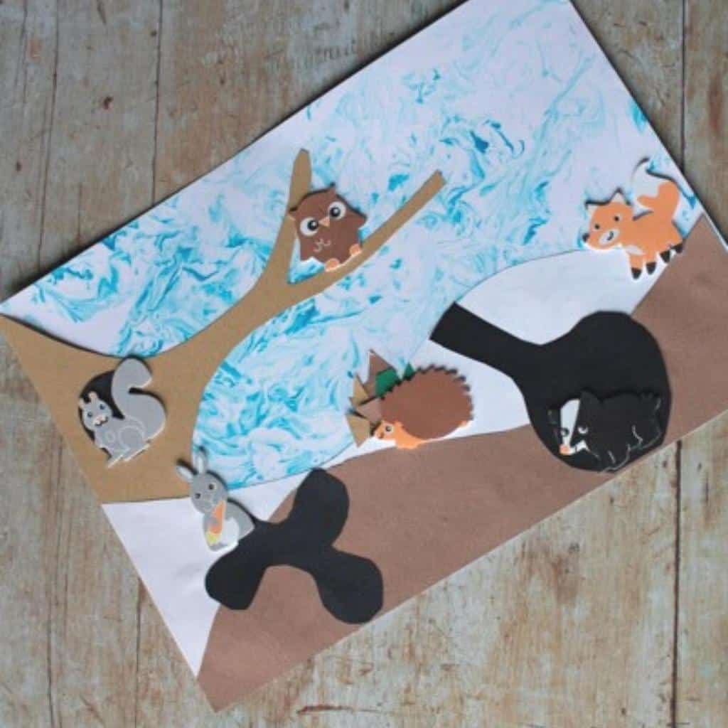 Winter Forest Animal Art Project for Toddlers and Preschoolers
