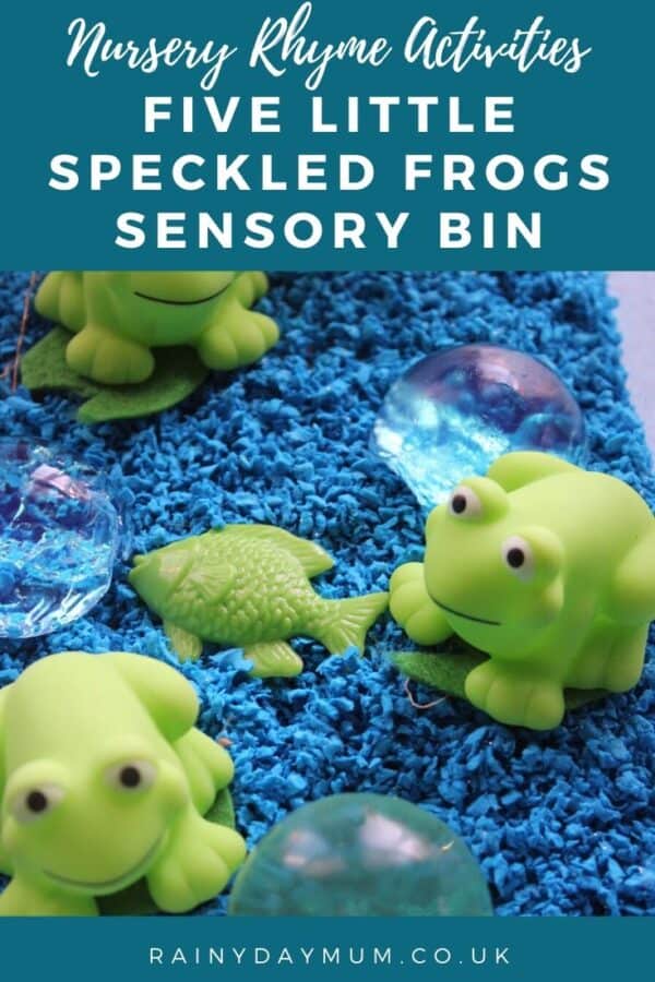 nursery rhyme activities five little speckled frogs sensory bin
