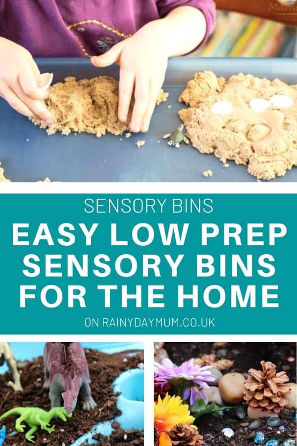 easy low prep sensory bins for the home