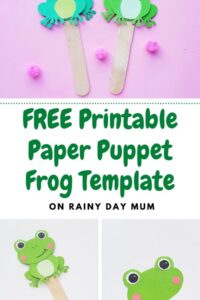 free printable paper puppet frog template