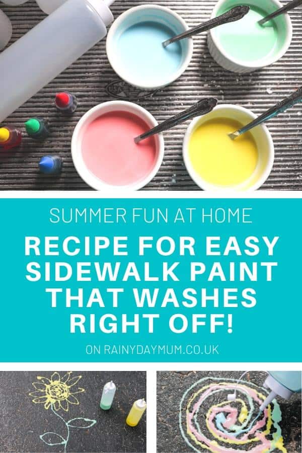 recipe for easy sidewalk chalk paint that kids will love to use