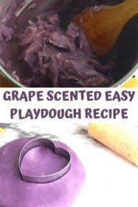 grape scented easy playdough recipe to make at home pinterest image