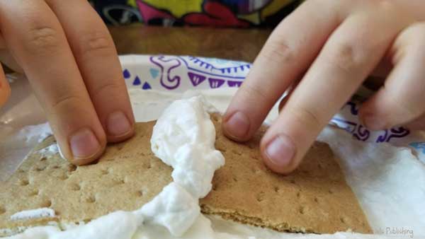 divergent plate boundaries edible model using whipped cream and crackers