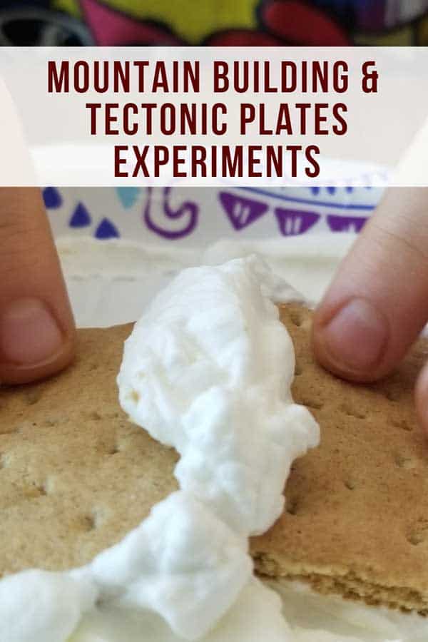delicious mountain building experiment for kids with whipped cream and crackers