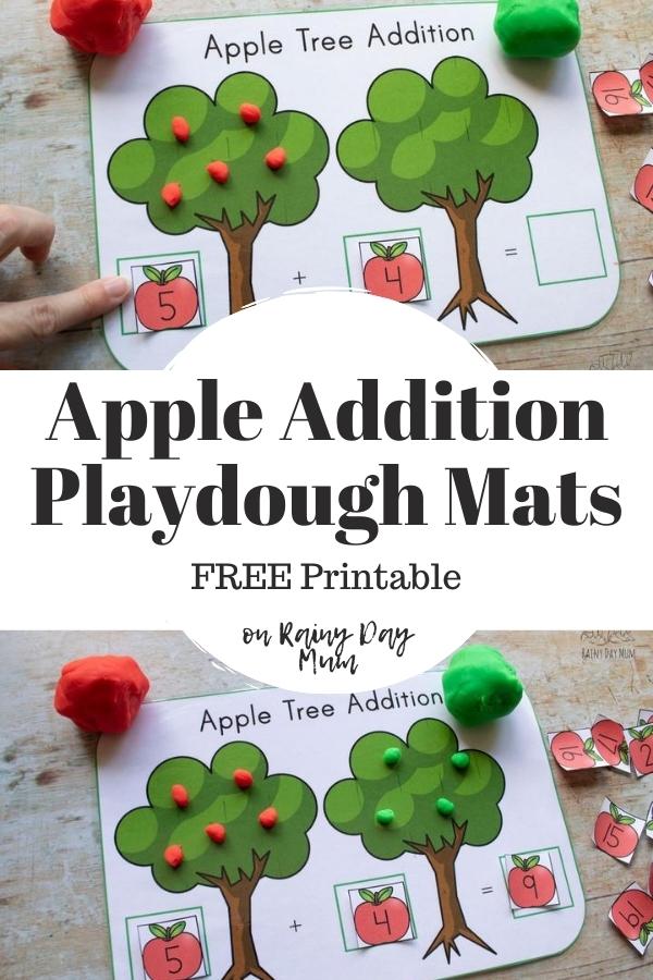 apple addition play dough mats free printable pinterest graphic