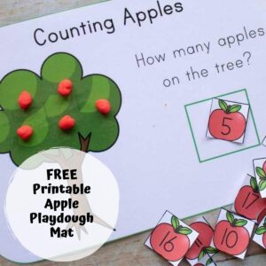 FREE Printable Apple Playdough Mats