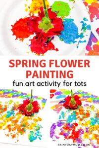Spring Flower Painting Fun Art Activity for Tots Pinterest Image from Rainy Day Mum