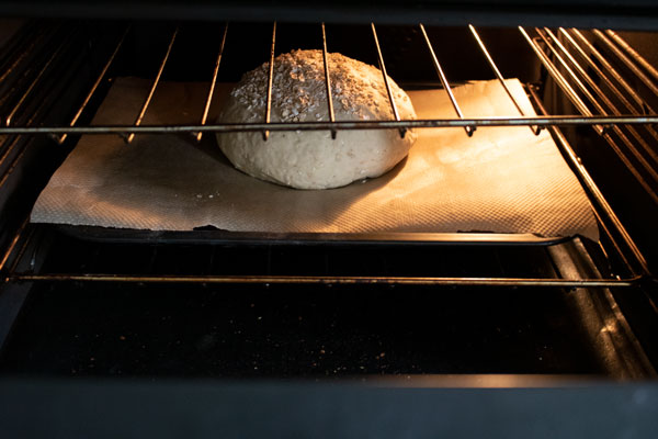 Viking bread in the oven to cook