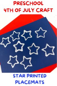Preschool craft for Independence day to make a simple placemat with cookie cutter stars