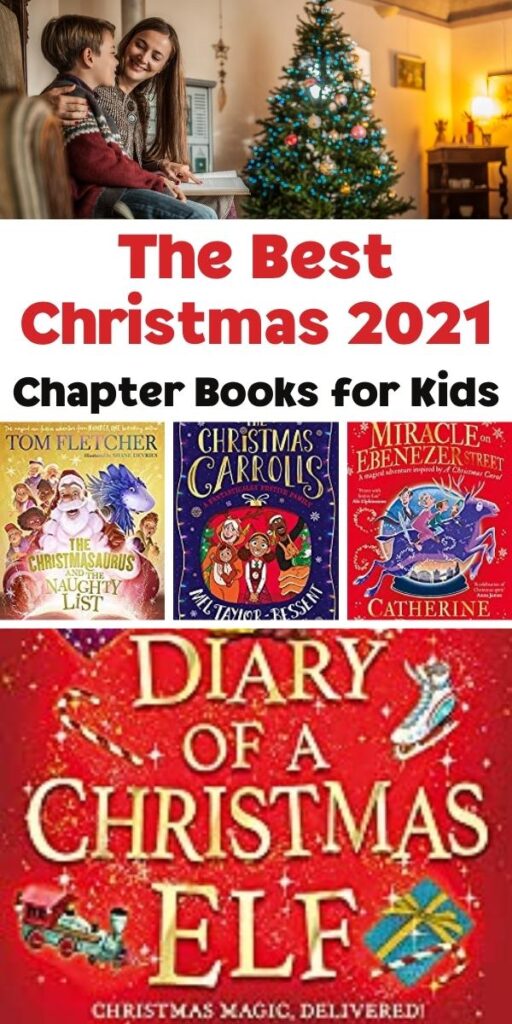 The Best New Christmas 2021 Chapter Books for Kids Pinterest Image