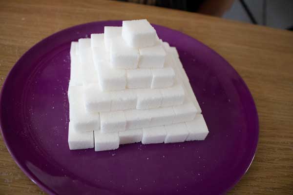 finished sugar cube pyramid for unit study on ancient mayan civilisations