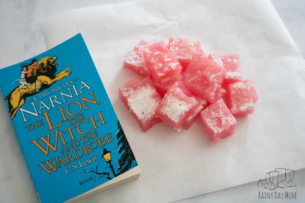 A copy of The Lion, The Witch and the Wardrobe by some Turkish Delight inspired by the book