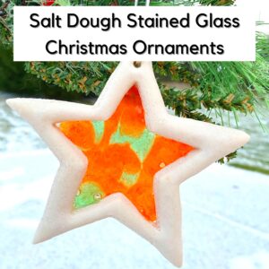 Stained Glass Salt Dough Star Christmas Ornaments