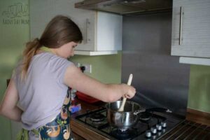 tween stiring the Turkish Delight ingredients on the stove