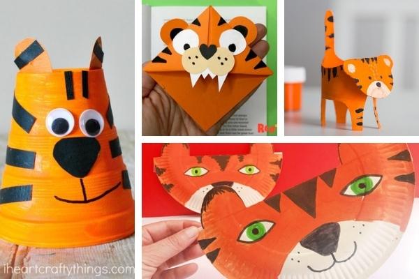 Fun tiger crafts for big kids for jungle, india or chinese new year themed units of study