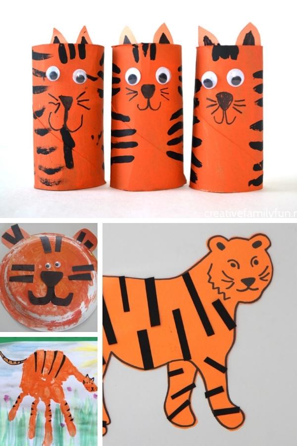 Simple toddler and preschool tiger crafts to celebrate the Chinese New Year Year of the Tiger in 2022